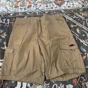 J-America Arkansas Razorbacks Cargo Shorts Mens‎ Size 38 Khaki Cotton